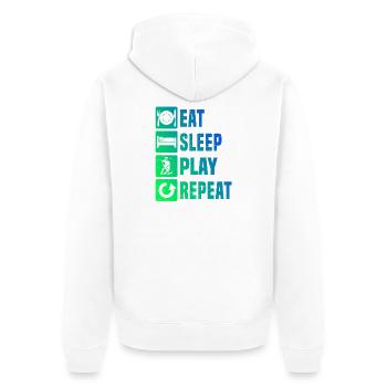 Motif floorball qui fonctionne immédiatement - Veste à capuche bio Premium Unisexe - blanc - Dos - Thijin (182cm)