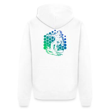 Snowboard perfekt für jeden Snowboard - Unisex Premium Bio Zip Hoodie - Weiß - Hinten - Thijin (182cm)