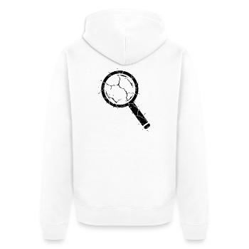 Zerbrochene Lupe Splitter Glas Vektor - Unisex Premium Bio Zip Hoodie - Weiß - Hinten - Thijin (182cm)