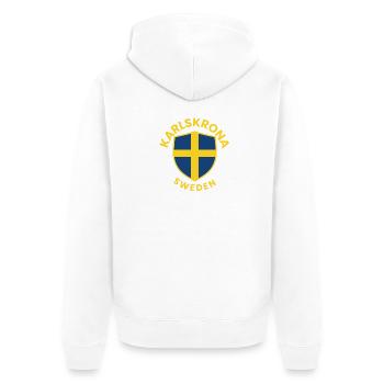Swedish Shield Flag - Unisex Premium Organic Zip Hoodie - white - Back - Thijin (182cm)