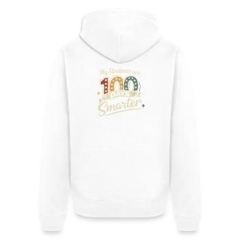 Meine Schüler: 100 Tage schlauer - Unisex Premium Bio Zip Hoodie - Weiß - Hinten - Thijin (182cm)