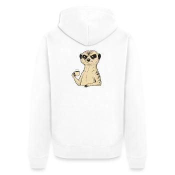 Grummeliges Erdmännchen Kaffee Liebhaber – Lustige - Veste à capuche bio Premium Unisexe - blanc - Dos - Thijin (182cm)