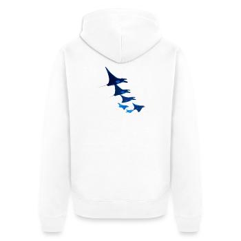 Manta Rochen Teufelsrochen Stachelrochen Taucher - Unisex Premium Bio Zip Hoodie - Weiß - Hinten - Thijin (182cm)
