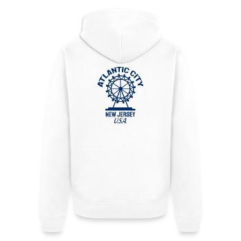 Atlantic City - Est. 1854 - New Jersey - USA - Unisex Premium Organic Zip Hoodie - white - Back - Thijin (182cm)