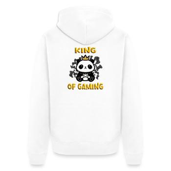 King of Gaming Panda - Unisex Premium Organic Zip Hoodie - white - Back - Thijin (182cm)