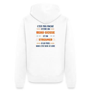 Beau gosse et streamer à la fois - Veste à capuche bio Premium Unisexe - blanc - Dos - Thijin (182cm)