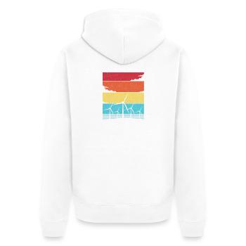 Wind Energy Wind Power Wind Turbine - Unisex Premium Organic Zip Hoodie - white - Back - Thijin (182cm)