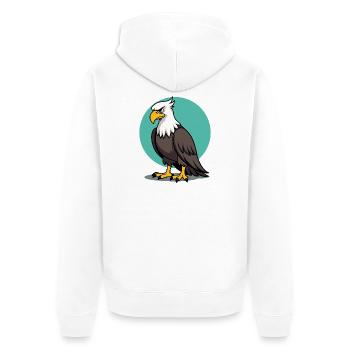 Stolzer Adler Majestätischer Greifvogel - Unisex Premium Bio Zip Hoodie - Weiß - Hinten - Thijin (182cm)