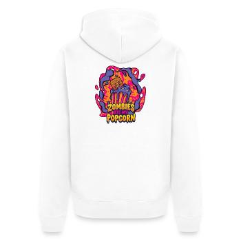 Zombies essen mein Popcorn - Unisex Premium Bio Zip Hoodie - Weiß - Hinten - Thijin (182cm)