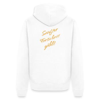 Gentle progress counts – Growth Mindset - Unisex Premium Organic Zip Hoodie - white - Back - Thijin (182cm)