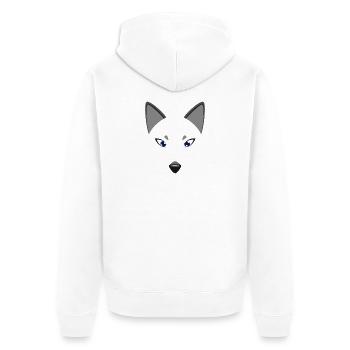 Polarfuchsgesicht lustiges Tier Faules DIY-Kostüm - Unisex Premium Bio Zip Hoodie - Weiß - Hinten - Thijin (182cm)
