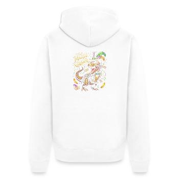 Mardi Gras Dino Mask Cult - Unisex Premium Organic Zip Hoodie - white - Back - Thijin (182cm)