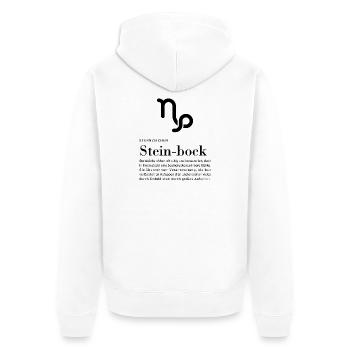 Sternzeichen Steinbock - Unisex Premium Bio Zip Hoodie - Weiß - Hinten - Thijin (182cm)