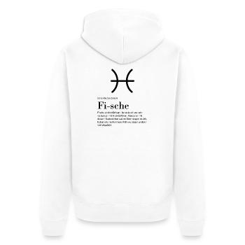 Sternzeichen Fische - Unisex Premium Bio Zip Hoodie - Weiß - Hinten - Thijin (182cm)