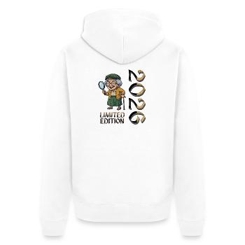 Grandmother Limited Edition Granny in Retirement - Unisex Premium Organic Zip Hoodie - white - Back - Thijin (182cm)