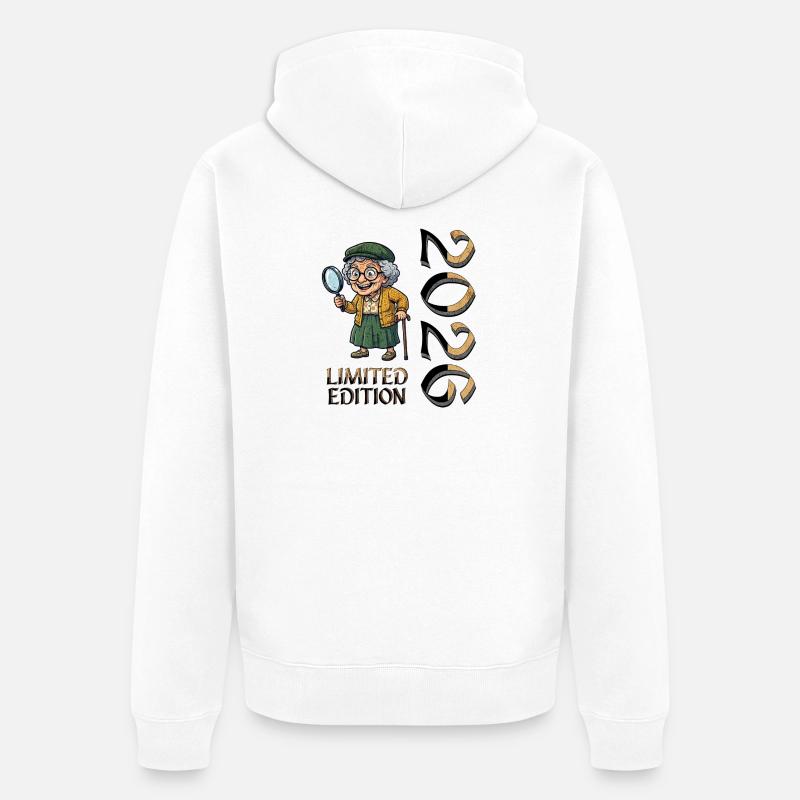 Großmutter Limited Edition Oma in Rente - Unisex Premium Bio Zip Hoodie - Weiß