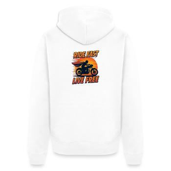 Ride Fast Live Free - Veste à capuche bio Premium Unisexe - blanc - Dos - Thijin (182cm)