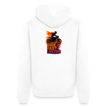 Ride Fast Live Free - Veste à capuche bio Premium Unisexe - blanc - Dos - Thijin (182cm)