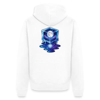 Kosmische Eiswürfel-Galaxie - Unisex Premium Bio Zip Hoodie - Weiß - Hinten - Thijin (182cm)