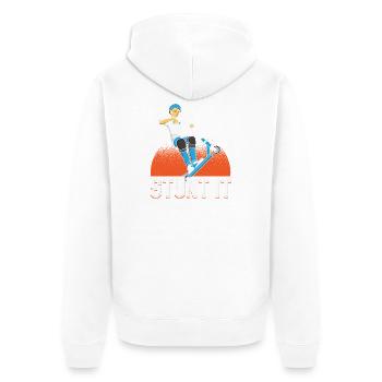 Stunt It Scooter Trick Rider Design - Unisex Premium Bio Zip Hoodie - Weiß - Hinten - Thijin (182cm)