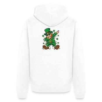 Tamponnement du lutin Lutin de la Saint-Patrick - Veste à capuche bio Premium Unisexe - blanc - Dos - Thijin (182cm)