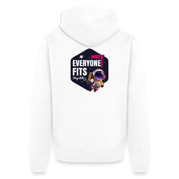 Nicht jeder passt Bleib entspannt - Unisex Premium Bio Zip Hoodie - Weiß - Hinten - Thijin (182cm)