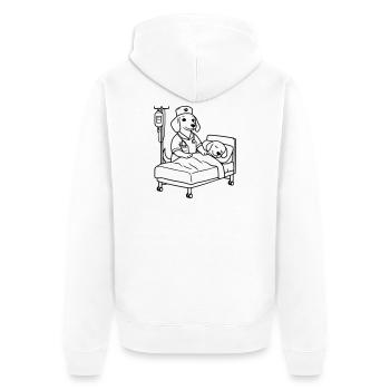 klinik hunde krankenpflege dog edition - Unisex Premium Bio Zip Hoodie - Weiß - Hinten - Thijin (182cm)