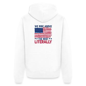 Elevator Technician Rise Above The Rest Literally - Unisex Premium Organic Zip Hoodie - white - Back - Thijin (182cm)
