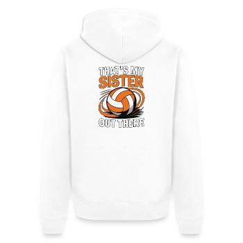 Sœur de volley-ball - Proud Sibling Design - Veste à capuche bio Premium Unisexe - blanc - Dos - Thijin (182cm)