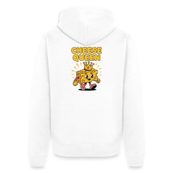 Cheese Queen – Cheese with a crown - Unisex Premium Organic Zip Hoodie - white - Back - Thijin (182cm)