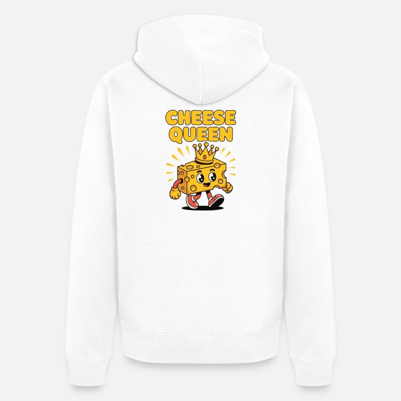 Cheese Queen – Fromage à couronne - Veste à capuche bio Premium Unisexe - blanc