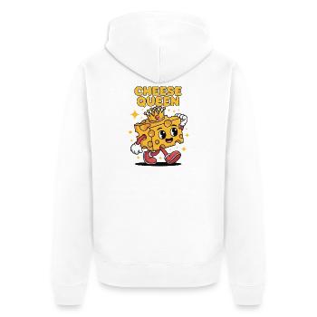 Cheese Queen – Cheese with a crown - Unisex Premium Organic Zip Hoodie - white - Back - Thijin (182cm)