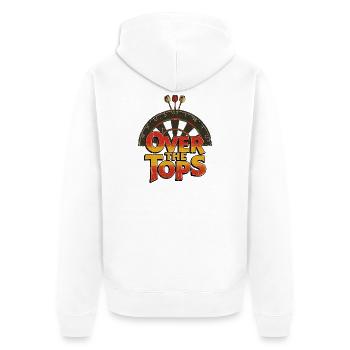 Motif drôle de sweat à capuche amusant Darts double vingt - Veste à capuche bio Premium Unisexe - blanc - Dos - Thijin (182cm)