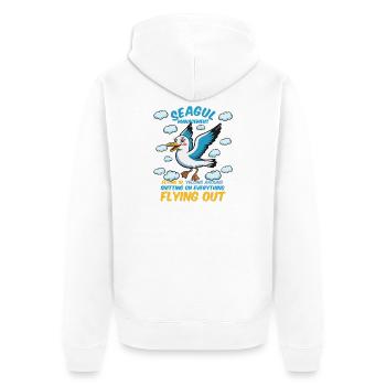 Seagull Management of Competent Colleagues - Unisex Premium Organic Zip Hoodie - white - Back - Thijin (182cm)