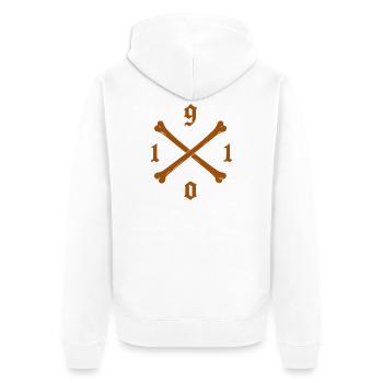 1910 Fußball Fan St. pauli Hoodie, Shirt., Kissen - Unisex Premium Bio Zip Hoodie - Weiß - Hinten - Thijin (182cm)