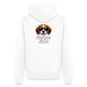 Beagle Papa Papa Rétro Vintage - Veste à capuche bio Premium Unisexe - blanc - Dos - Thijin (182cm)