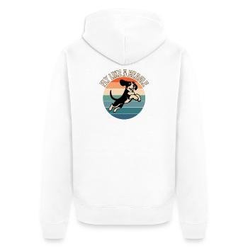 Volez comme un beagle rétro vintage - Veste à capuche bio Premium Unisexe - blanc - Dos - Thijin (182cm)