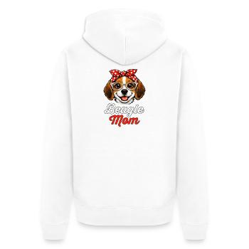 Beagle Mom Mama Retro Vintage - Unisex Premium Bio Zip Hoodie - Weiß - Hinten - Thijin (182cm)