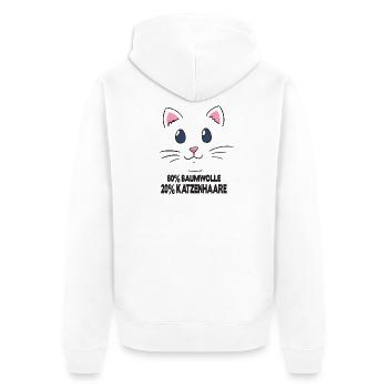 Chat propriétaire de chat, chat dit cadeau Katzenli - Veste à capuche bio Premium Unisexe - blanc - Dos - Thijin (182cm)