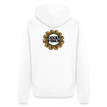 Couronne du Cercle de Tournesol - Veste à capuche bio Premium Unisexe - blanc - Dos - Thijin (182cm)