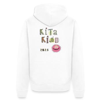 Kita Kind 2026  - Unisex Premium Bio Zip Hoodie - Weiß - Hinten - Thijin (182cm)