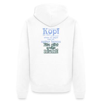 Des voix dans ma tête... - Veste à capuche bio Premium Unisexe - blanc - Dos - Thijin (182cm)