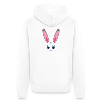 Costume paresseux de Kawaii Bunny à tête de lapin - Veste à capuche bio Premium Unisexe - blanc - Dos - Thijin (182cm)
