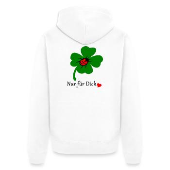 Shamrock with ladybug - Unisex Premium Organic Zip Hoodie - white - Back - Thijin (182cm)
