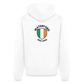 Waterford-Irland-Schild - Unisex Premium Bio Zip Hoodie - Weiß - Hinten - Thijin (182cm)