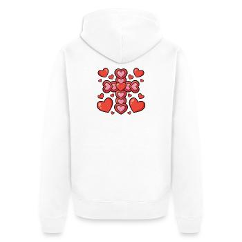 Exposition de la Croix de Cœur pour la Saint-Valentin - Veste à capuche bio Premium Unisexe - blanc - Dos - Thijin (182cm)