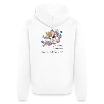 School child 3rd grade - Unisex Premium Organic Zip Hoodie - white - Back - Thijin (182cm)