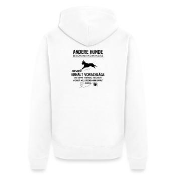 Commands? No. Accept suggestions? Maybe - Unisex Premium Organic Zip Hoodie - white - Back - Thijin (182cm)