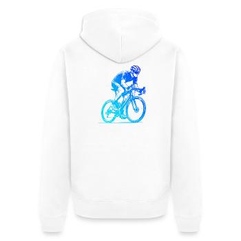 Motif nouveau vélo de route pour vélo de route - Veste à capuche bio Premium Unisexe - blanc - Dos - Thijin (182cm)