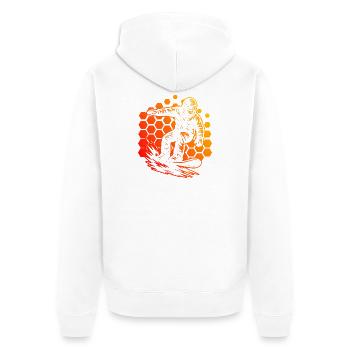 Ich liebe Snowboard cooles Motiv für Snowboard - Unisex Premium Bio Zip Hoodie - Weiß - Hinten - Thijin (182cm)
